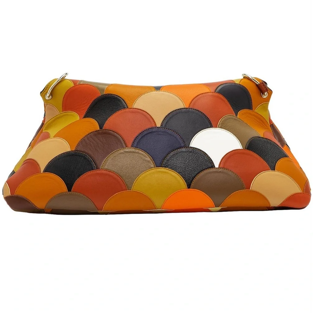 CHLOÉ Juana Colorblock Scallop Patchwork Shoulder Bag - Picture 5 of 9